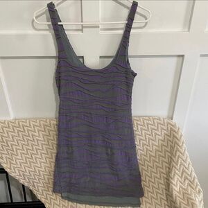 Free People Women's Bodycon Sleeveless Mini Dress Grey Purple Size Small